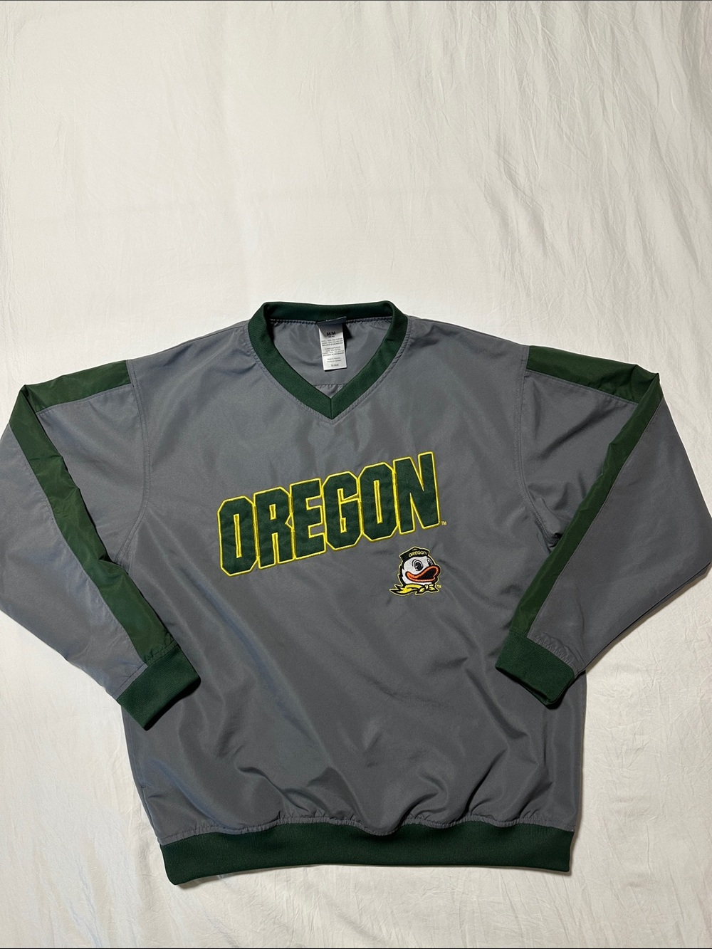 Vintage Oregon Ducks Grey Pullover Windbreaker Jacket - Knight Apparel
